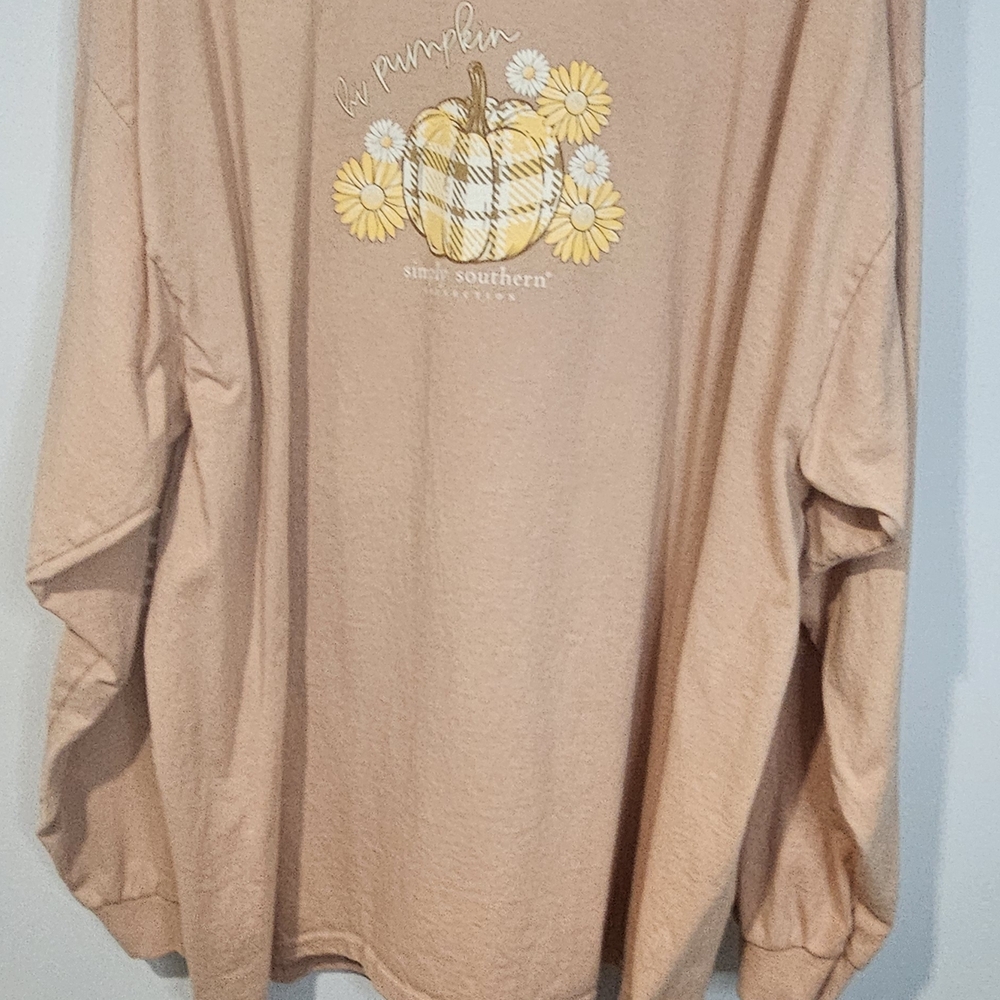 Simply Southern Peach Long Sleeve Shirt